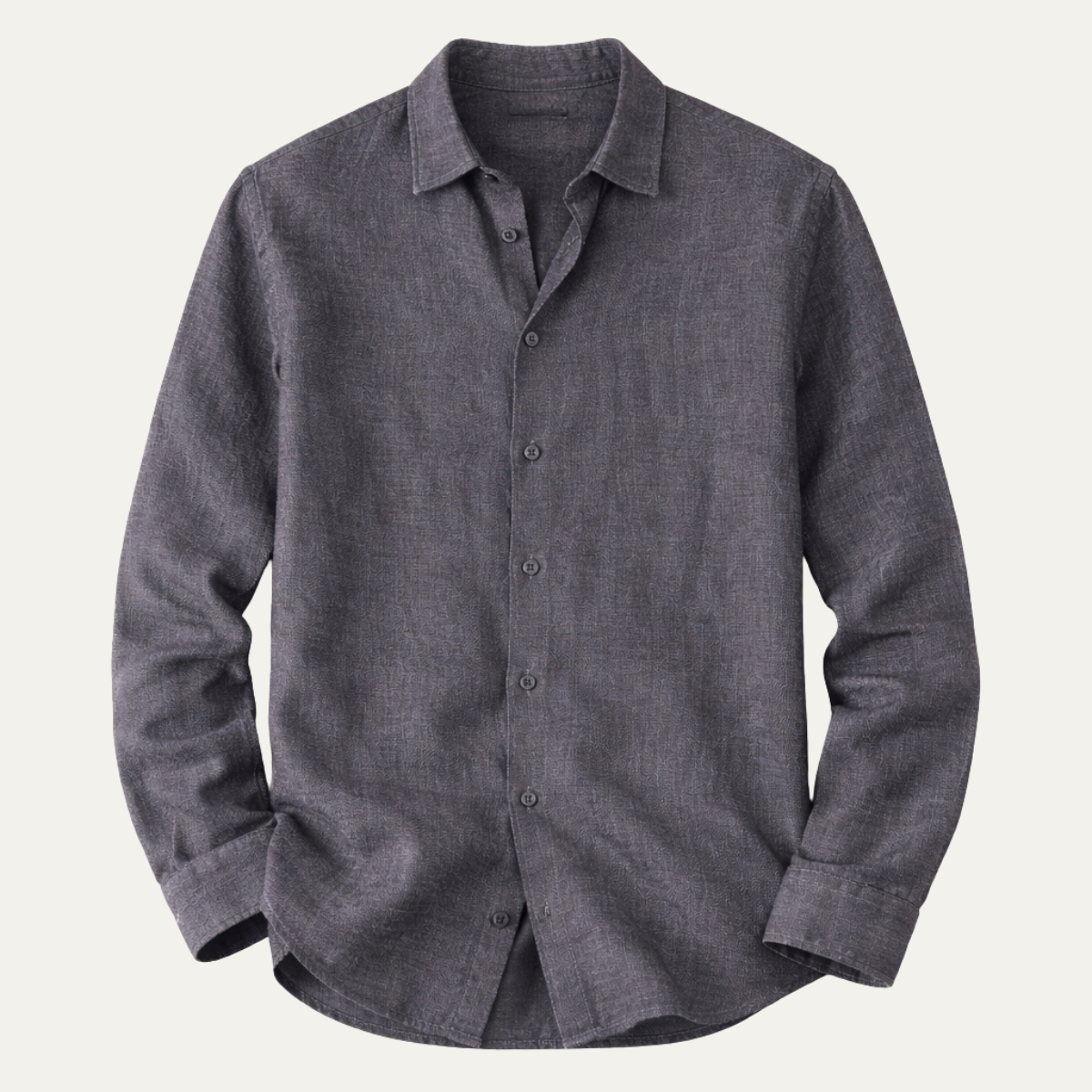 Men's Linen Button Up Shirt Loose Fit Natural - Vonnera