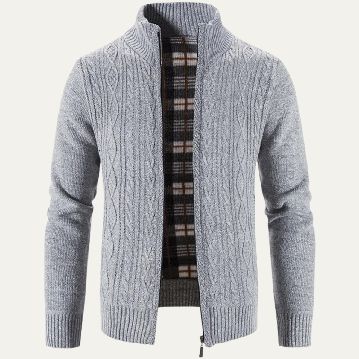Men's Fleece Zip Up Jacket Warm Knit
