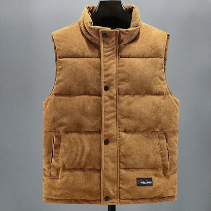 Men's Corduroy Puffer Vest Warm Padded Silverhill