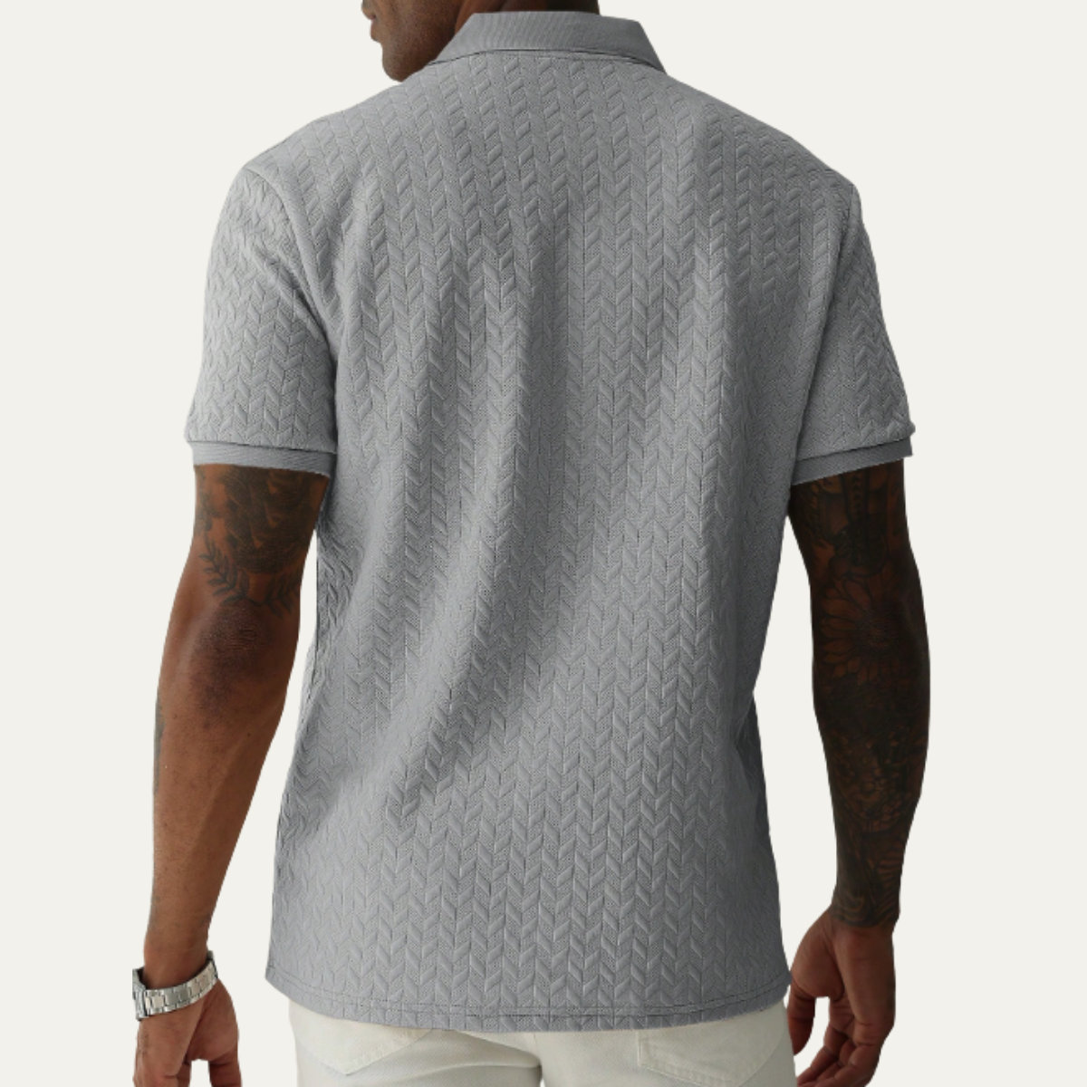 Men's Textured Polo Shirt Summer Casual