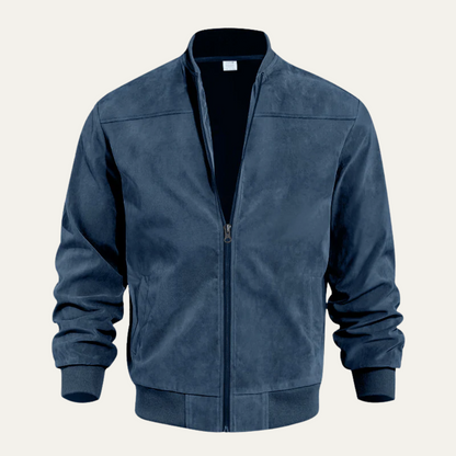 Men's Suede Bomber Jacket Vintage Style