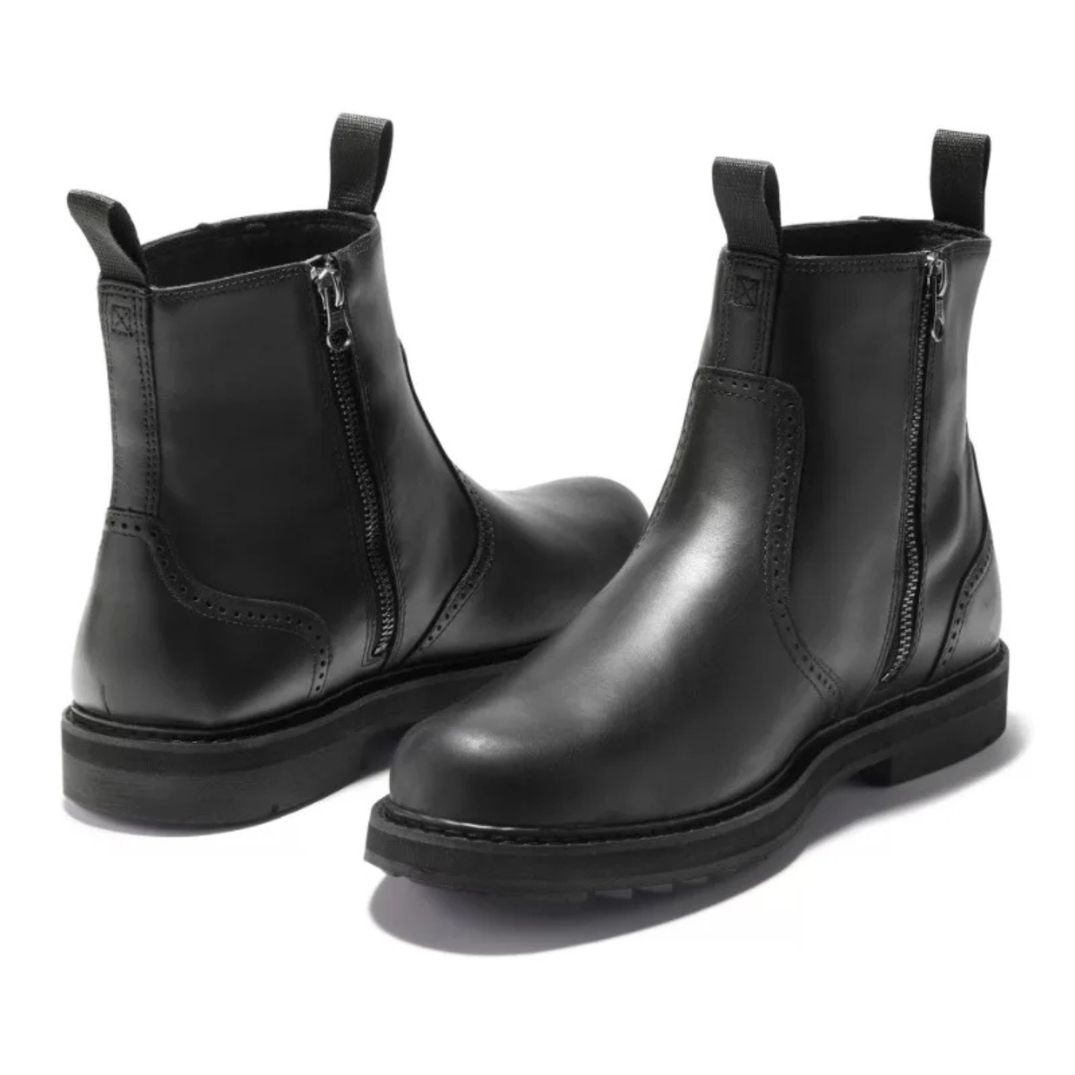 Men's Leather Chelsea Boots Slip On Classic Black