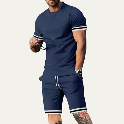 Men's Summer T Shirt And Shorts Set Cotton