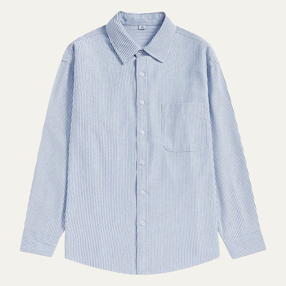 Men's Striped Classic Collar Shirt with Pocket - Vonnera