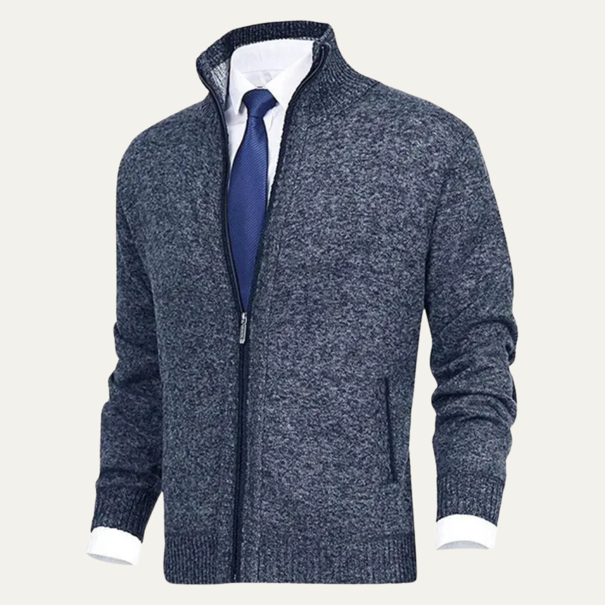 Men's Thick Knitted Fleece Cardigan Full Zip