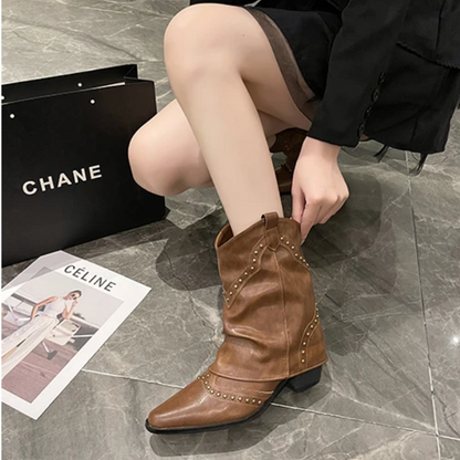 Women's Studded Slouchy Ankle Boots