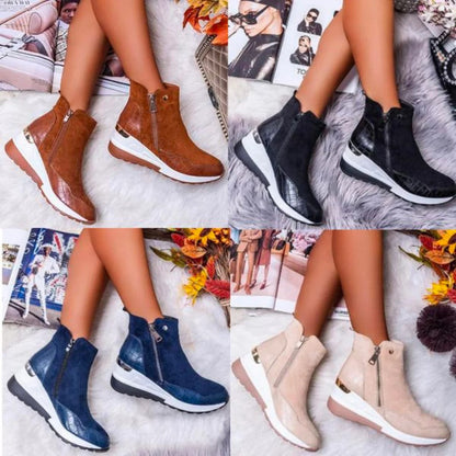 Orthopedic Leather Ankle Boots Mid-Height