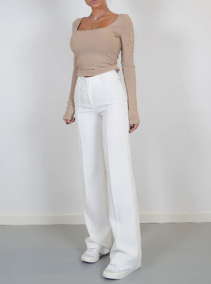 Women's Wide Leg High Waisted Trousers