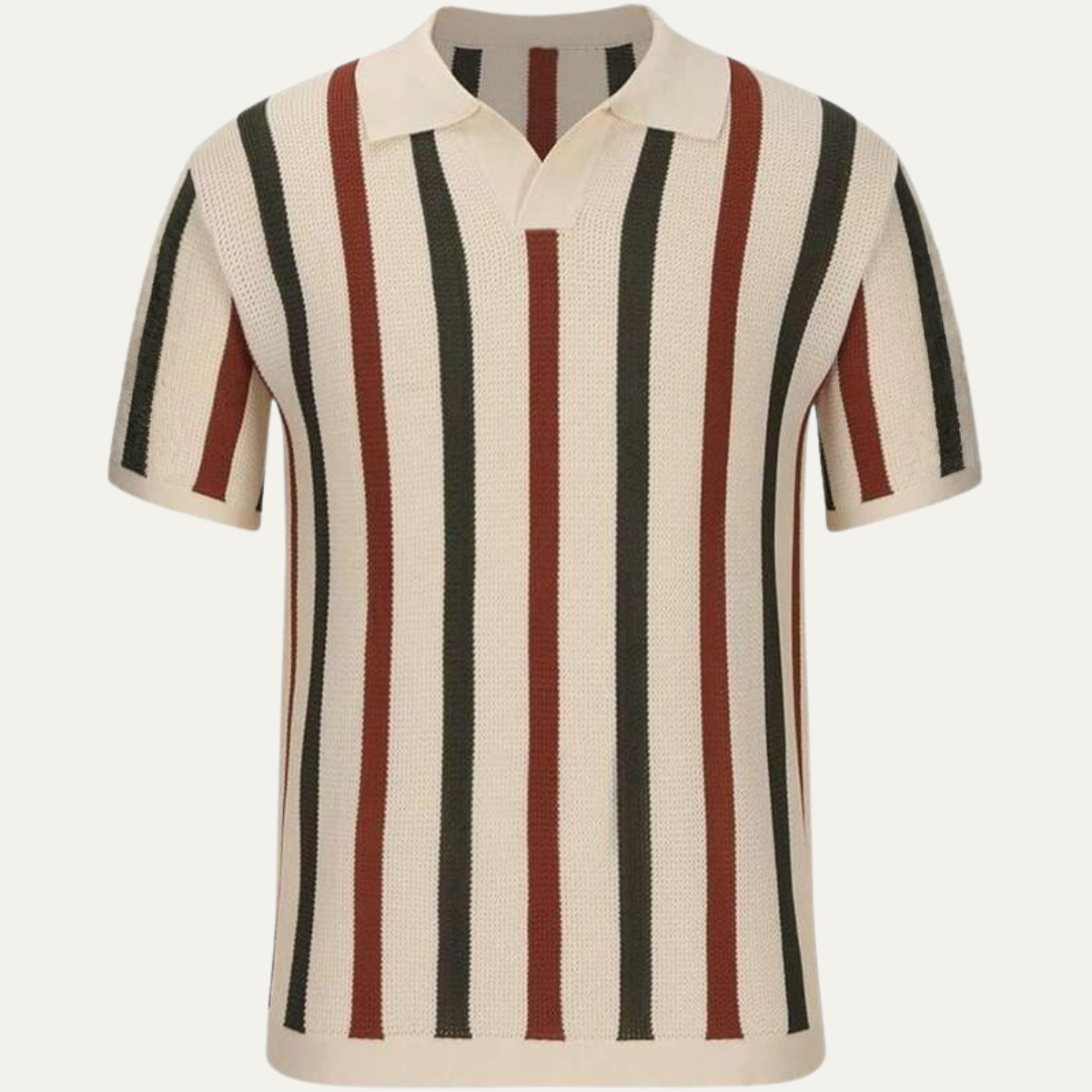 Men's Striped Polo Shirt Knit Cotton - Vonnera