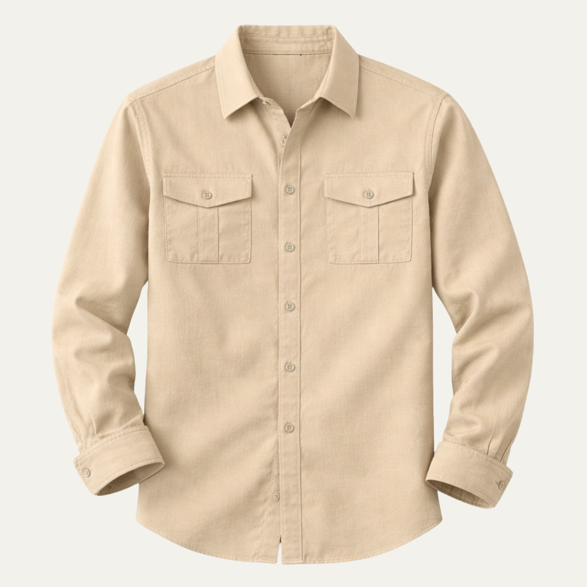 Riccione Men's Cotton Linen Cargo Shirt Double Pocket - Vonnera