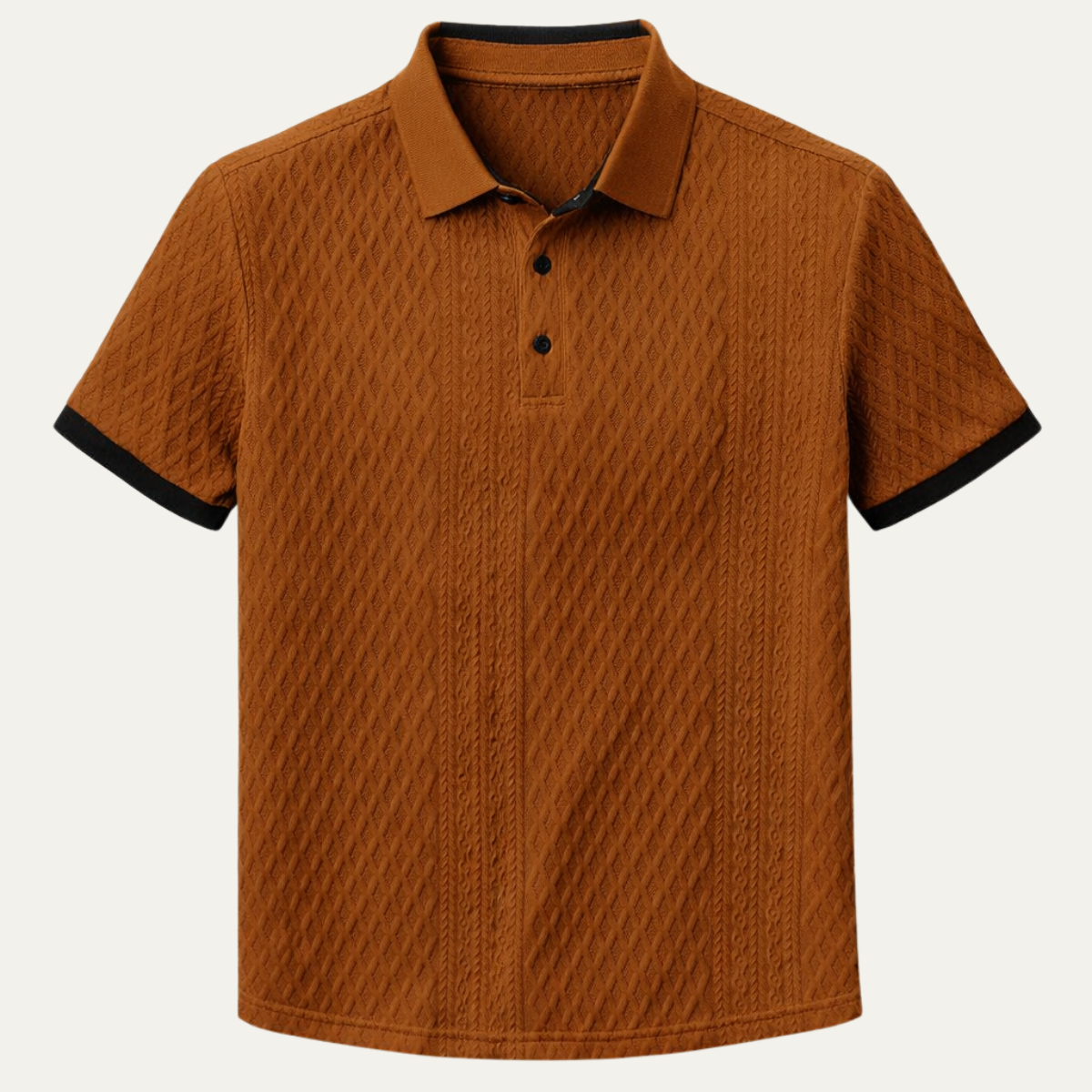 Men's Textured Polo Shirt Contrast Collar - Vonnera