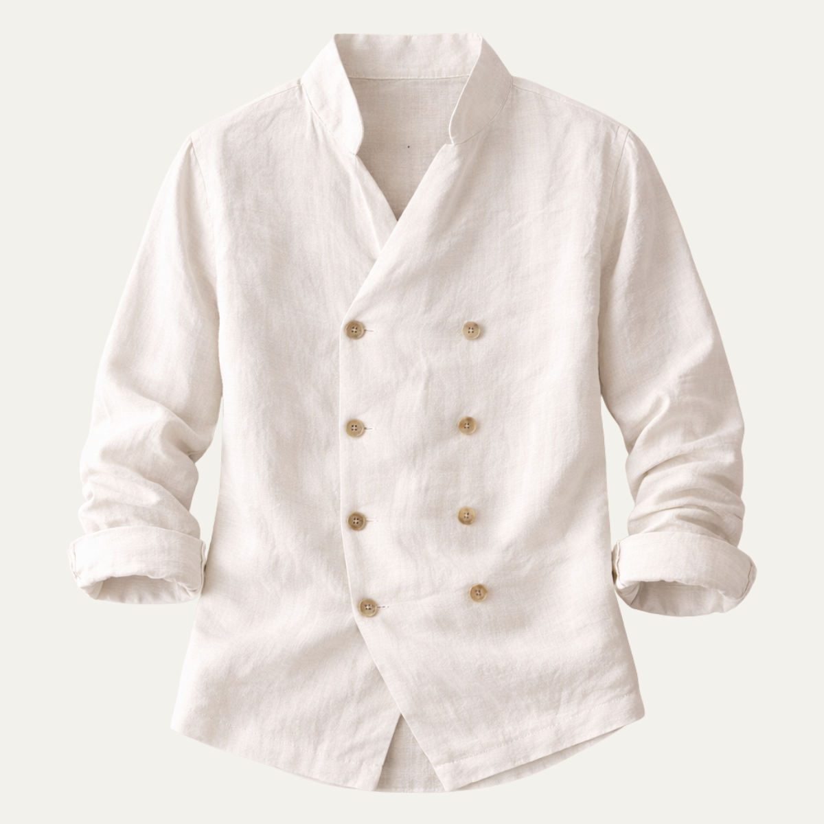 Men's Double Breasted Cotton Linen Shirt - Vonnera