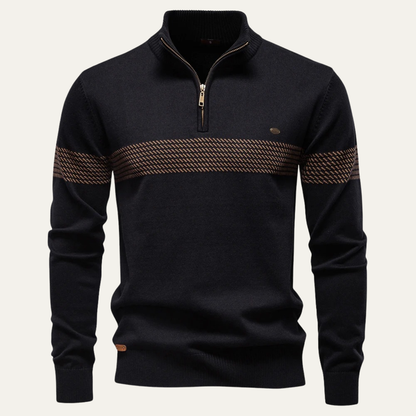 Men's Half Zip Wool Blend Sweater - Vonnera
