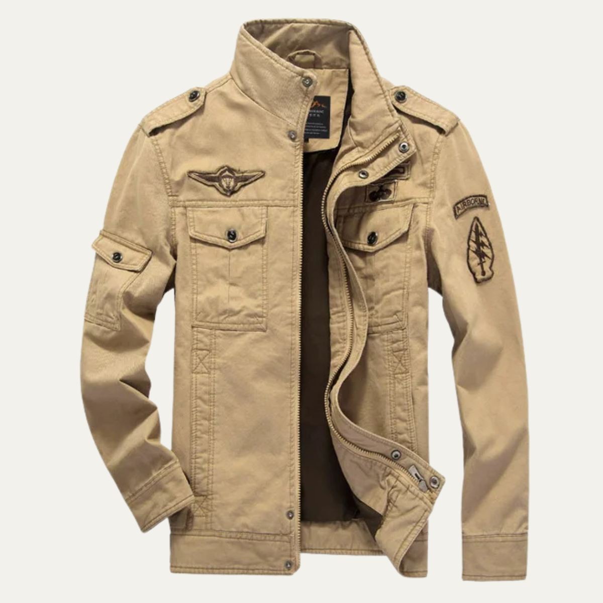 Men's Military Cargo Jacket Cotton Army Green