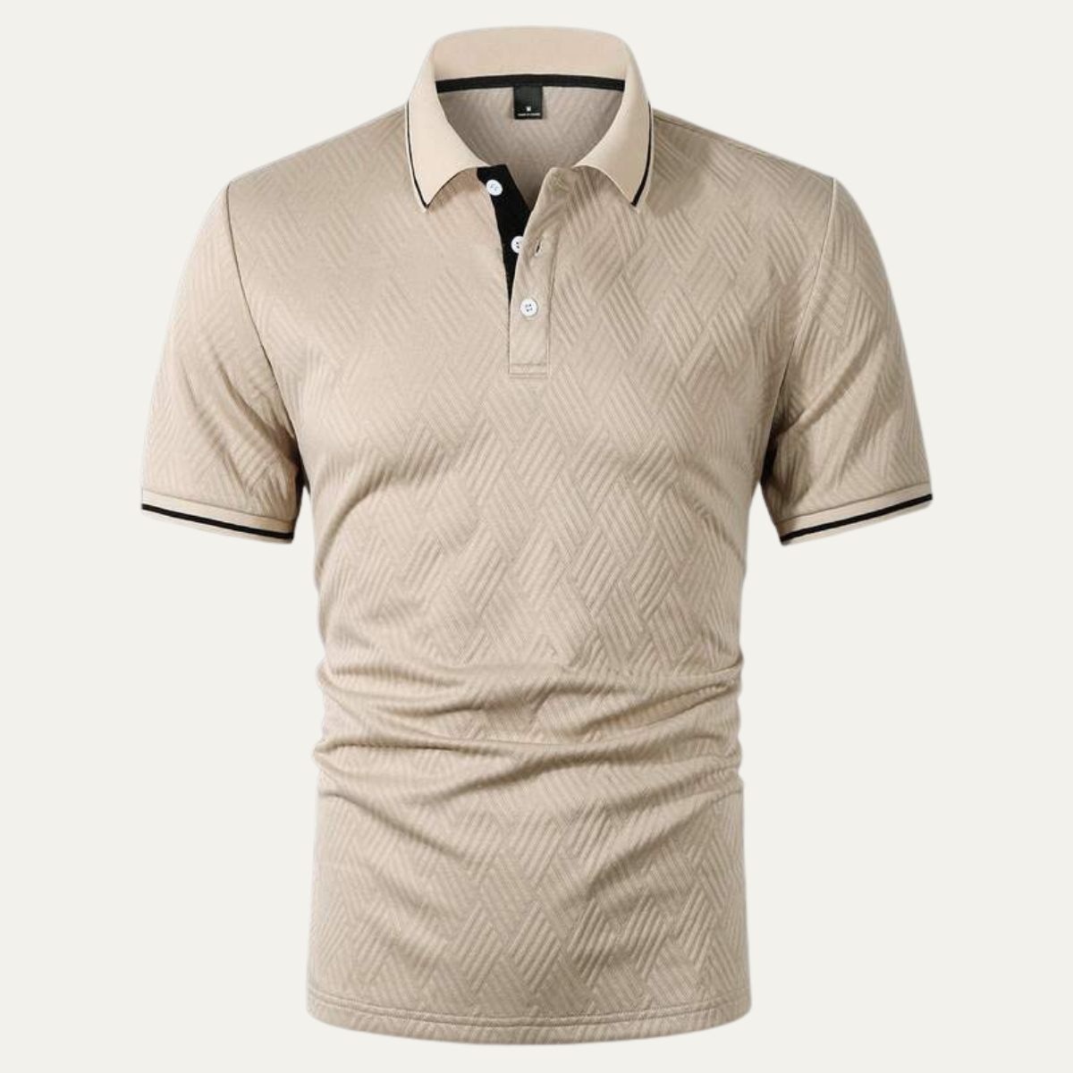 Men's Textured Polo Shirt Apricot - Vonnera