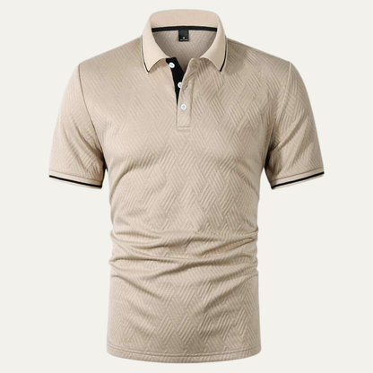 Men's Textured Polo Shirt Apricot - Vonnera