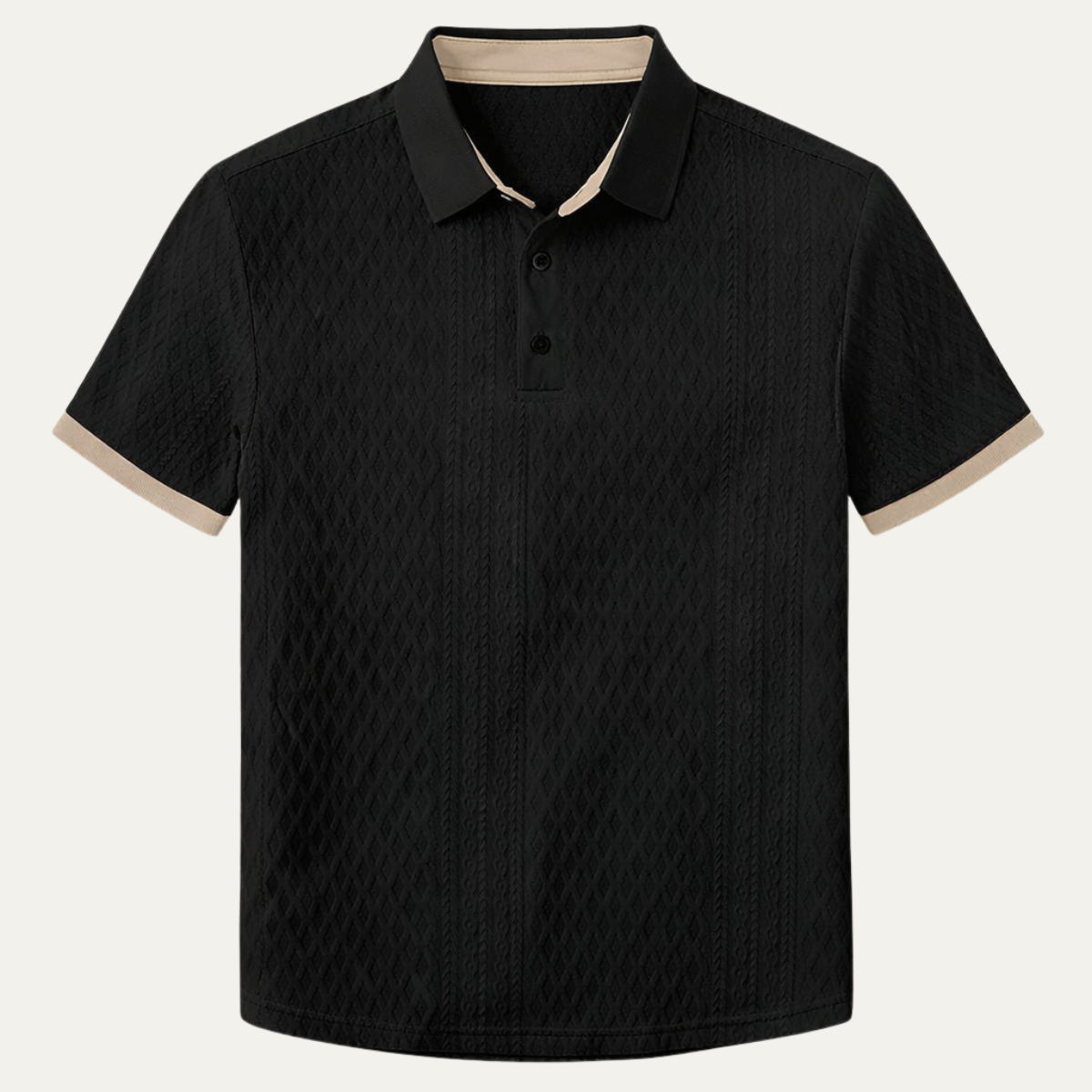 Men's Textured Polo Shirt Contrast Collar - Vonnera