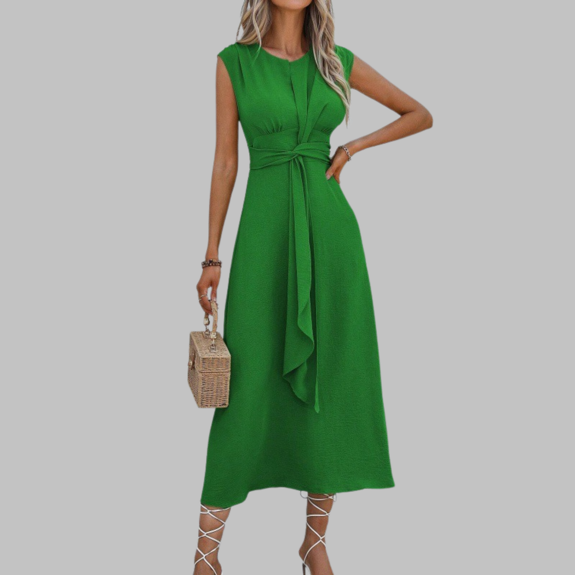 Women's Midi Dress Waist Tie - Vonnera