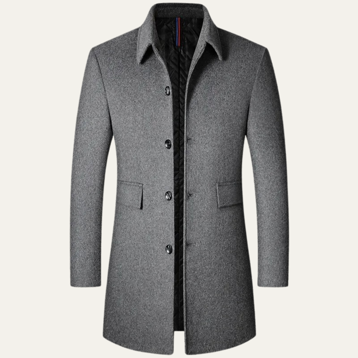 Alderney Men's Wool Blend Long Coat Warm - Vonnera