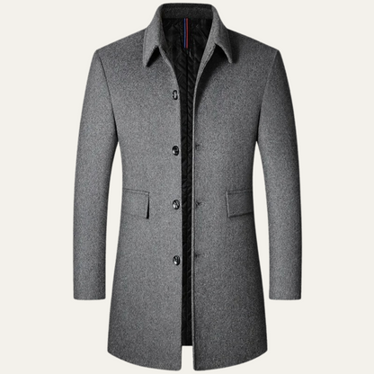Alderney Men's Wool Blend Long Coat Warm - Vonnera