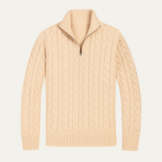 Men's Merino Wool Half Zip Sweater - Vonnera