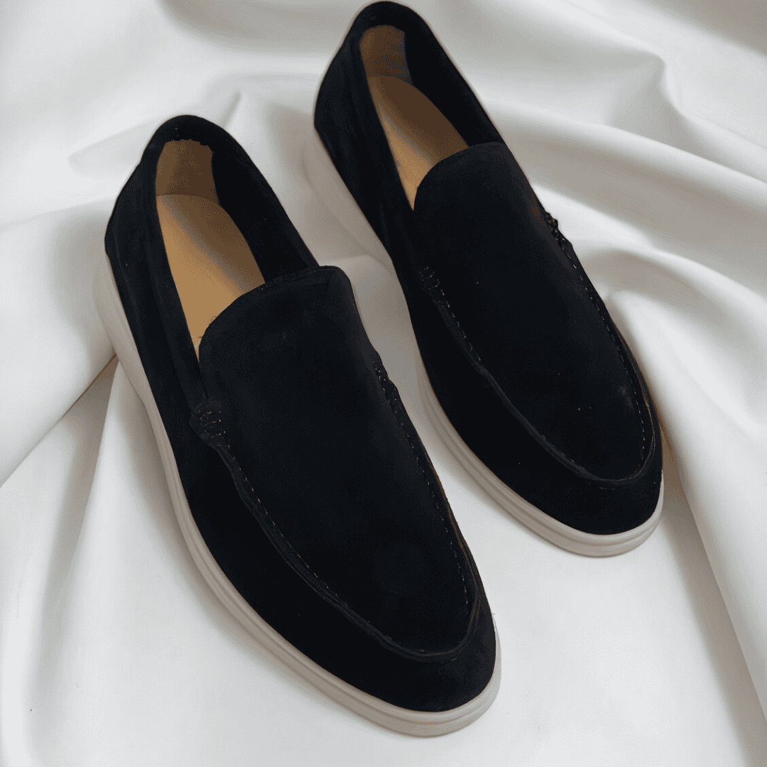Ethan Men's Leather Loafers Comfortable Black