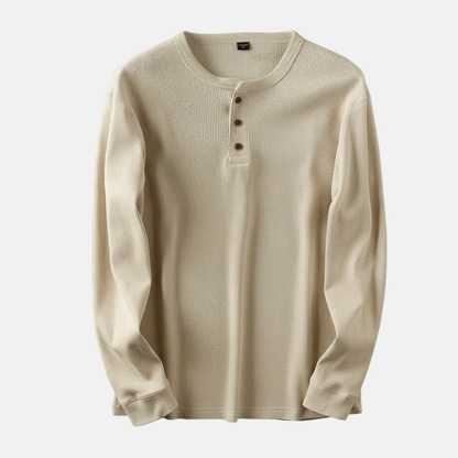 Men's Relaxed Fit Henley Shirt Ribbed Casual - Vonnera
