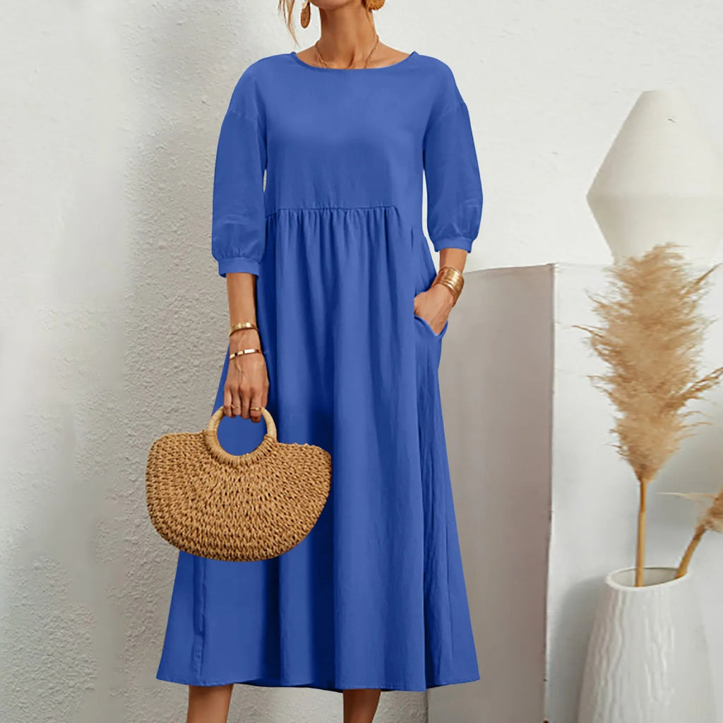 Women's Midi Patchwork Dress Casual Comfortable - Vonnera