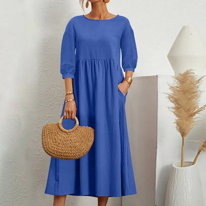 Women's Midi Patchwork Dress Casual Comfortable - Vonnera