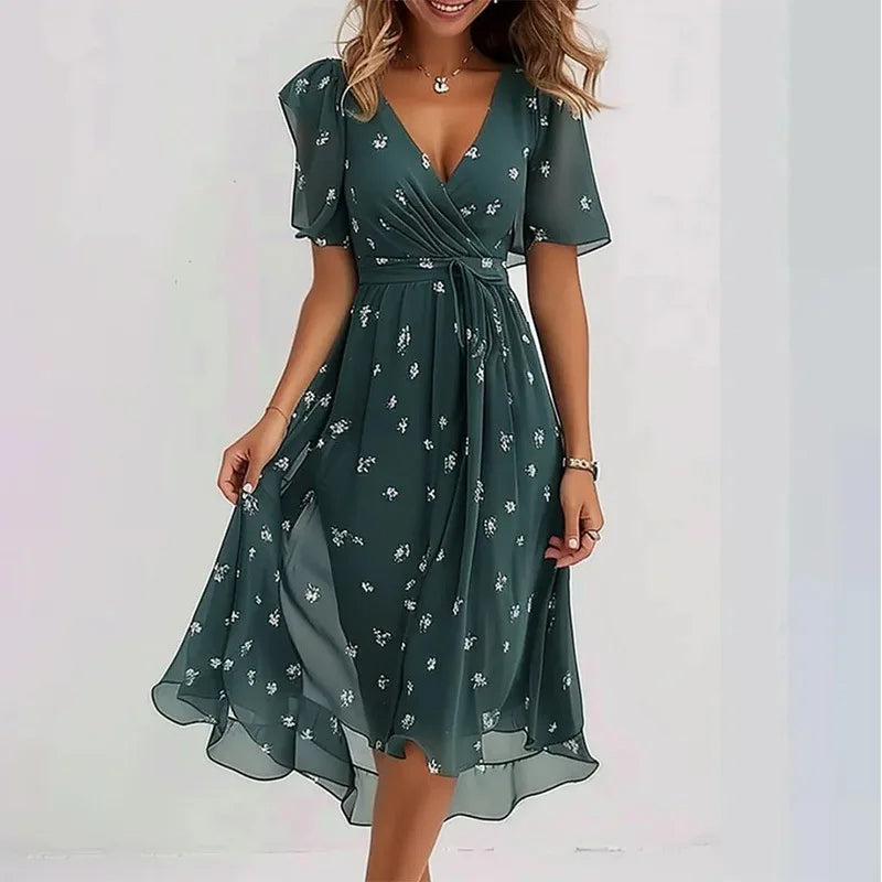 Women's Floral Knee Length Summer Dress