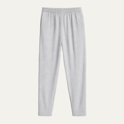 Aldercrest Men's Silk Straight Leg Pants Pleated Beige - Vonnera