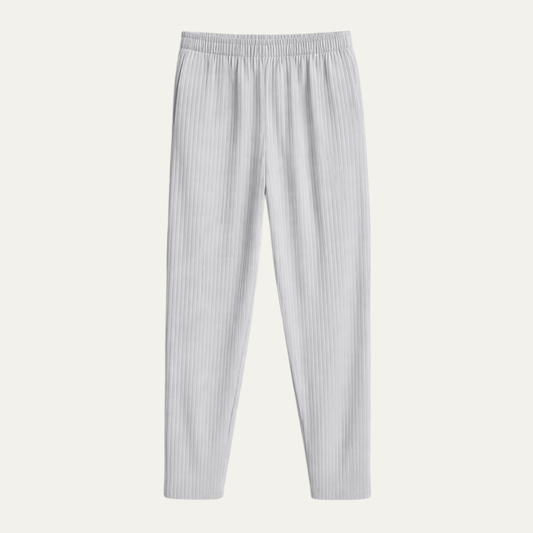 Aldercrest Men's Silk Straight Leg Pants Pleated Beige - Vonnera