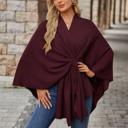 Women's Wrap Poncho Blouse