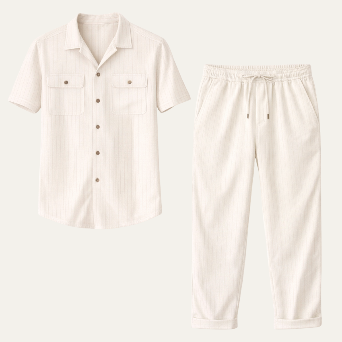 Men's Casual Button Up Shirt Pants Set - Vonnera
