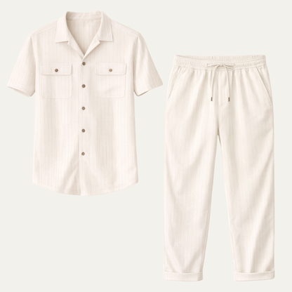 Men's Casual Button Up Shirt Pants Set - Vonnera