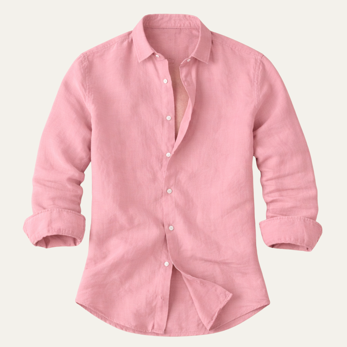 Men's Linen Beach Shirt Lightweight Summer Beige - Vonnera