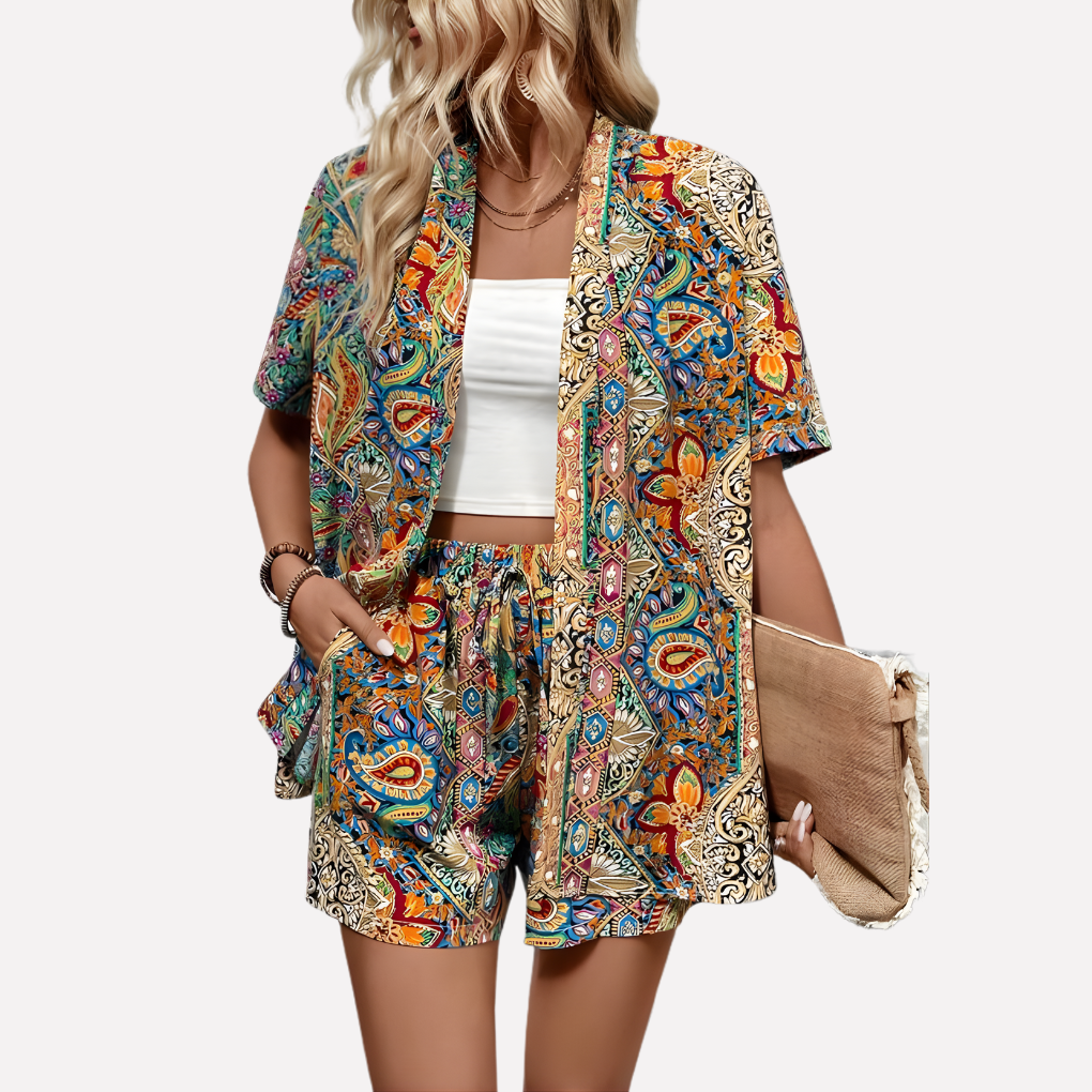 Women's Kimono Set Cotton Short Sleeve - Vonnera