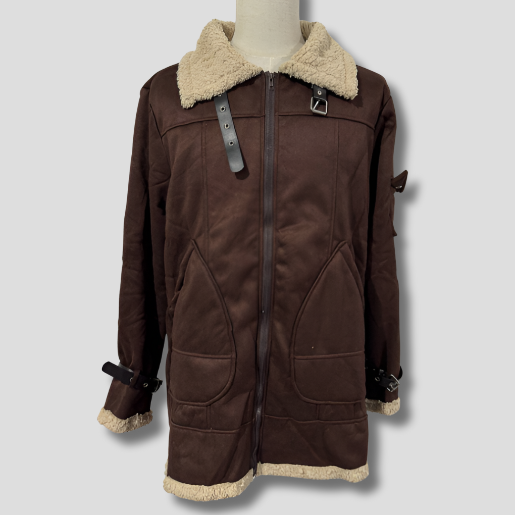 Men's Leather Biker Jacket Camel - Vonnera
