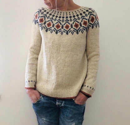 Women's Geometric Sweater Warm Comfortable - Vonnera