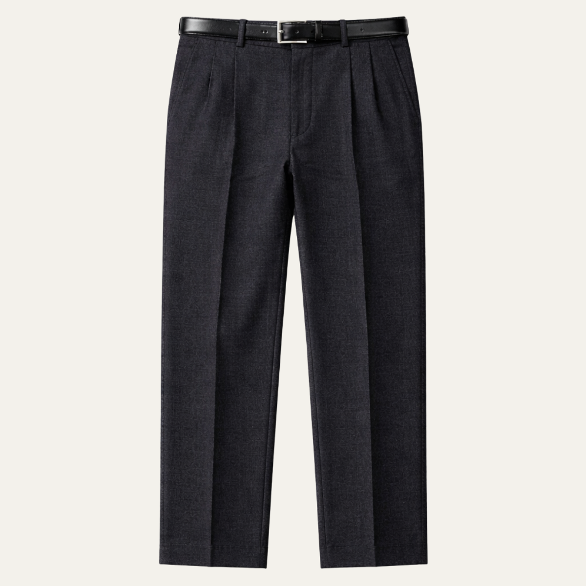 Men's Double Pleated Straight Leg Dress Pants Wool - Vonnera