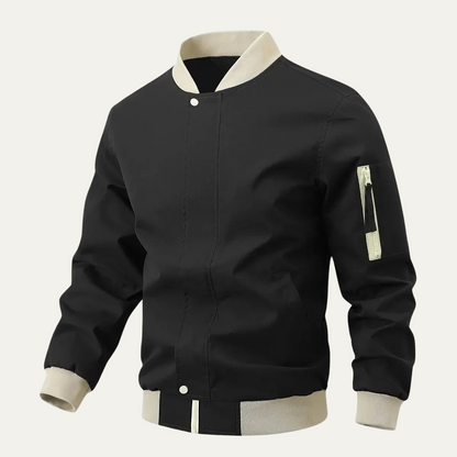 Men's Casual Bomber Jacket Zip Up