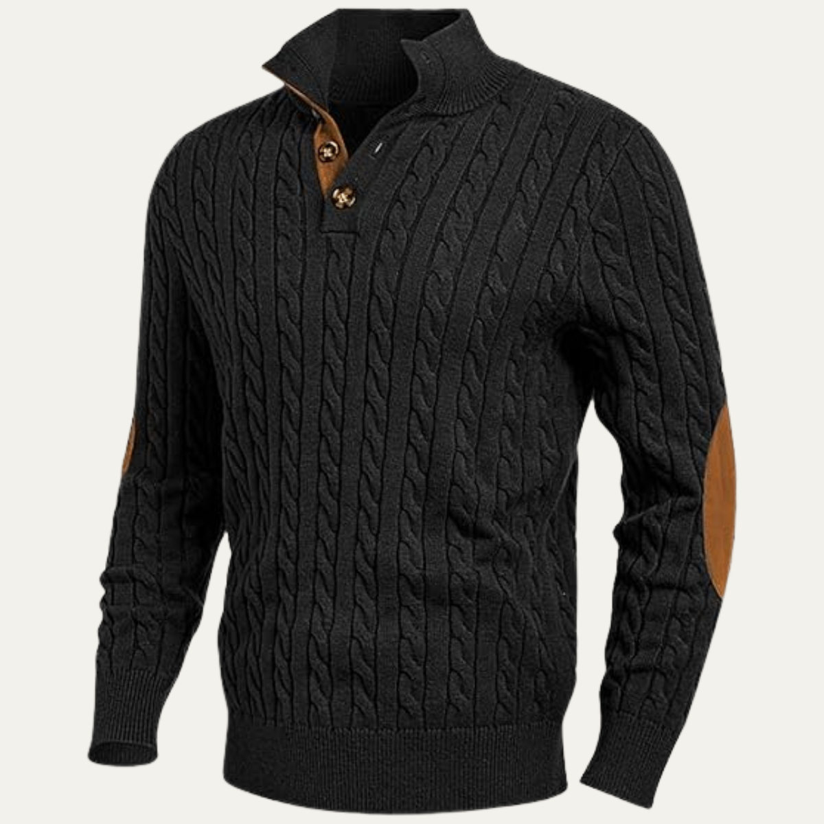 Men's Cable Knit Sweater Stand Collar - Vonnera