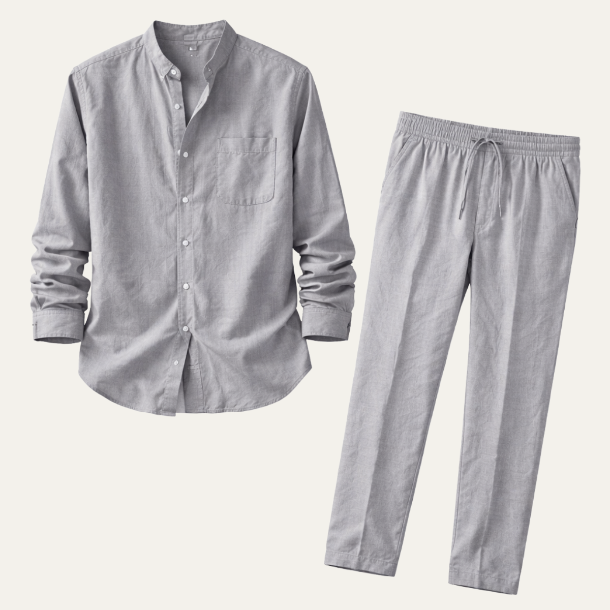 Men's Linen Shirt And Pants Set Relaxed Fit - Vonnera