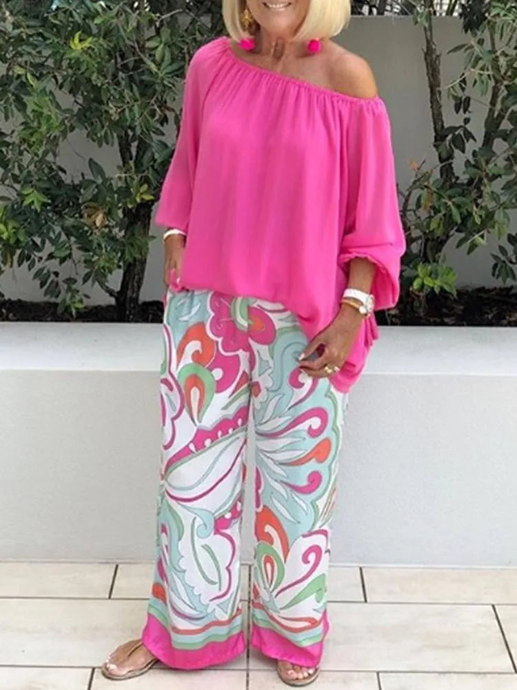 Women's Off Shoulder Two Piece Outfit - Vonnera