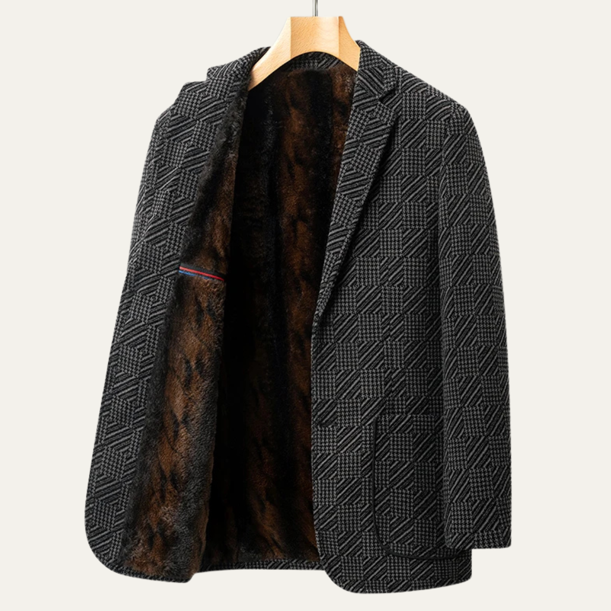 Men's Fleece Lined Textured Winter Blazer