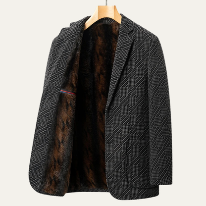 Men's Fleece Lined Textured Winter Blazer