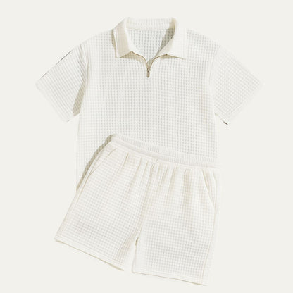 Men's Polo Shorts Set Red