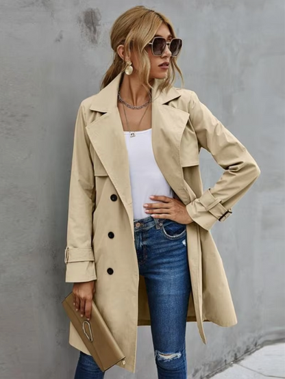 Women's Double-Breasted Trench Coat Classic Fit - Vonnera