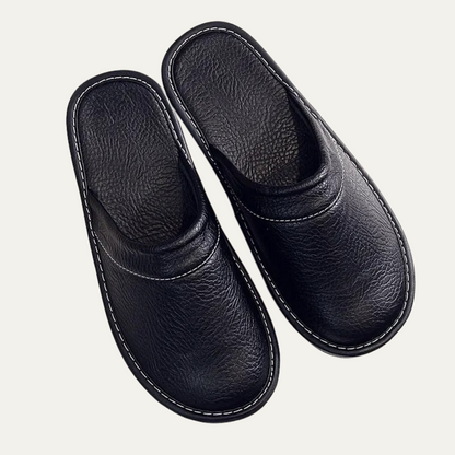 Men's Soft Leather Indoor Slippers - Vonnera