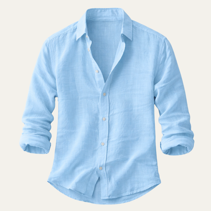 Men's Cotton Linen Beach Shirt Lightweight - Vonnera